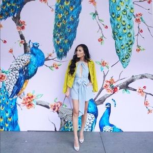 Yellow faux leather jacket